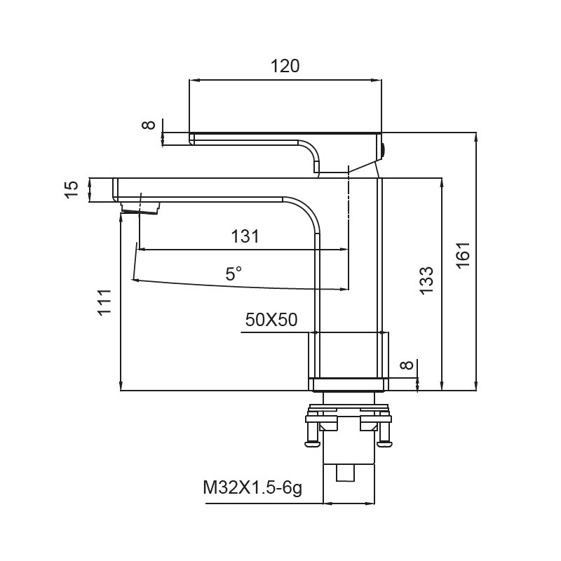 Змішувач для умивальника Koer KB-10009-05 (Колір чорний) (KR3499)