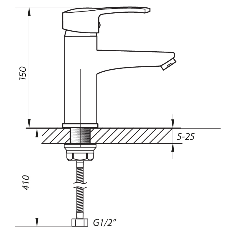 Змішувач для умивальника Zerix PUD1 045 (ZX2795)