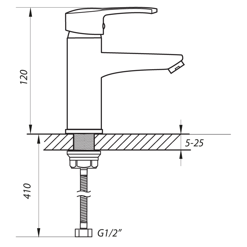 Змішувач для умивальника Zerix PUD1 146 (ZX0204)