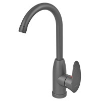 Змішувач для кухні Plamix CEZAR-011-B SET Graphite з підведенням (PM0695)