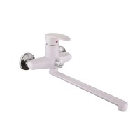 Смеситель для ванны Plamix Cezar-006 EURO SET White (со шлангом, лейкой и кронштейном) (PM0666)