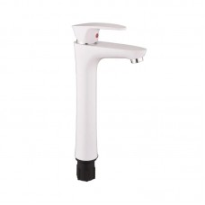 Змішувач для умивальника Plamix Cezar-001 HIGH SET White (з підведенням) (PM0663)
