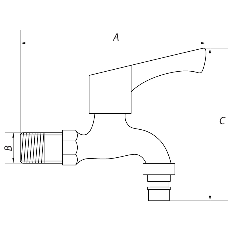 Кран для холодної води 1/2 Mixxus BIB-02 (нерж. сталь) (SS0051)