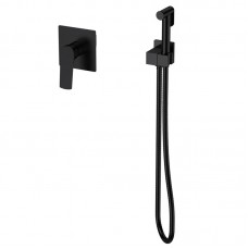 Змішувач для гігієнічного душу Mixxus Premium MONE 002 INNER Black вбудований з лійкою (MI6779)