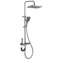 Душова колона зі змішувачем Mixxus Premium RIVIERA 009-J GRAPHITE з кнопкою перемикання, 4 режими (