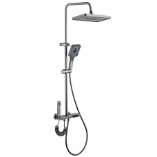 Душова колона зі змішувачем Mixxus Premium RIVIERA 009-J GRAPHITE з кнопкою перемикання, 4 режими (