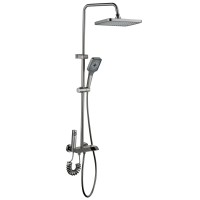 Душова колона зі змішувачем Mixxus Premium NEPTUNE 009-J GRAPHITE з кнопкою перемикання, 4 режими (