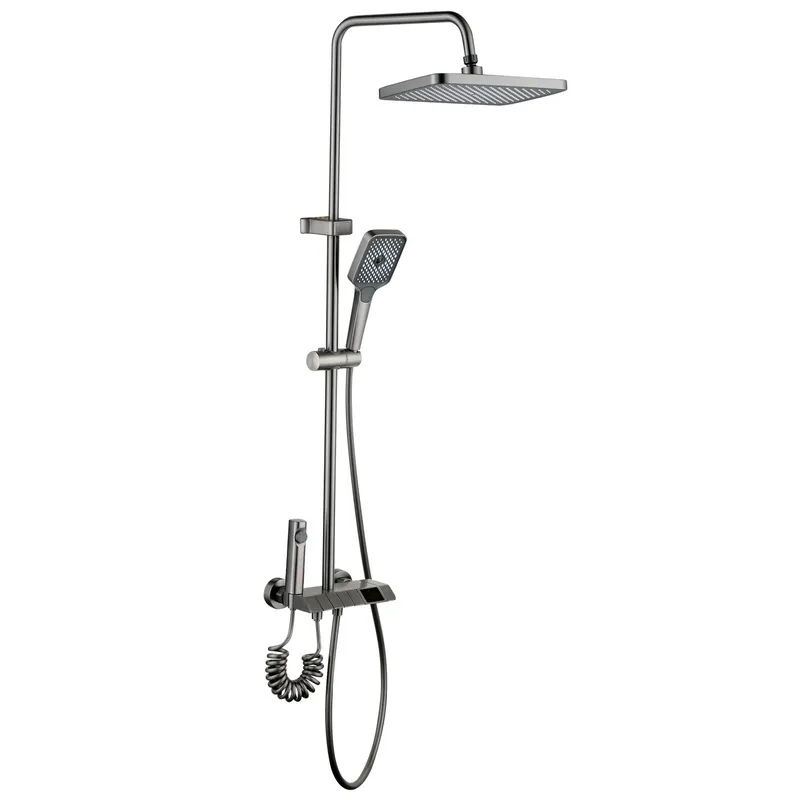 Душова колона зі змішувачем Mixxus Premium NEPTUNE 009-J GRAPHITE з кнопкою перемикання, 4 режими (