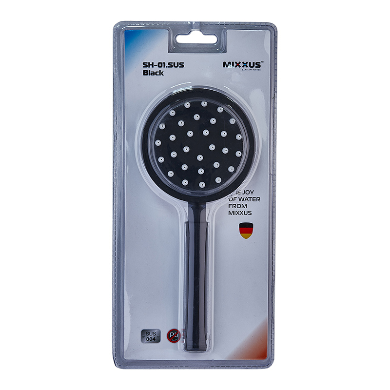 Ручний душ Mixxus SH-01.SUS Black з нерж. сталі (MI6119)